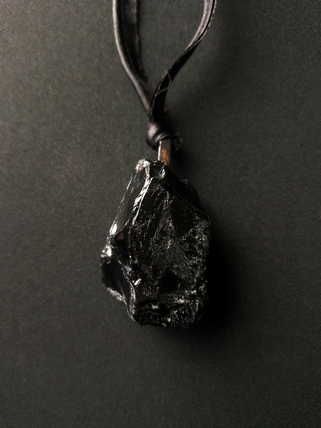 Black Obsidian Necklace (Adjustable Length)