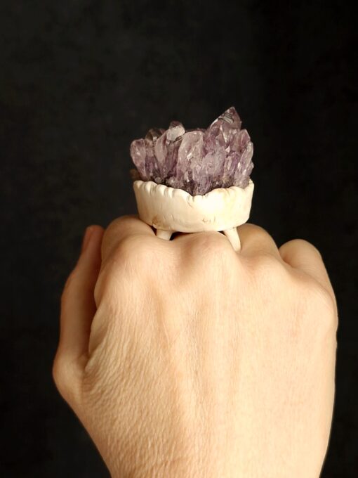 Amethyst Crystal Ring - Size 9.5 - Image 3