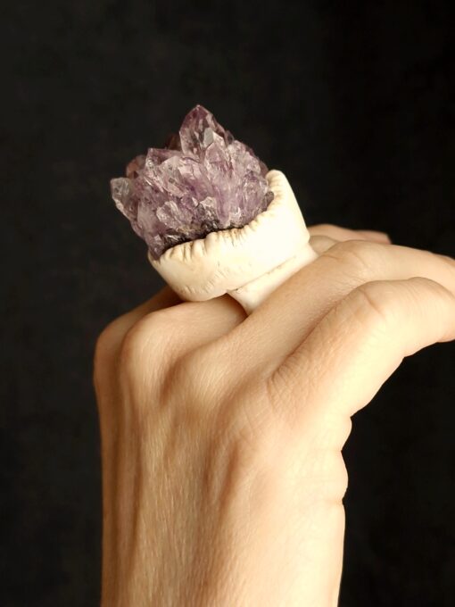 Amethyst Crystal Ring - Size 9.5 - Image 4