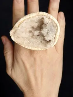 Quartz Geode Stone Ring - Size 10
