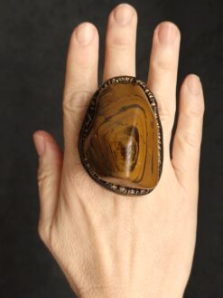 Alternative view of Tigers Eye Stone Ring - Size 8