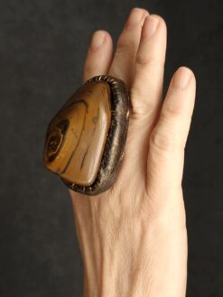Tigers Eye Stone Ring - Size 8