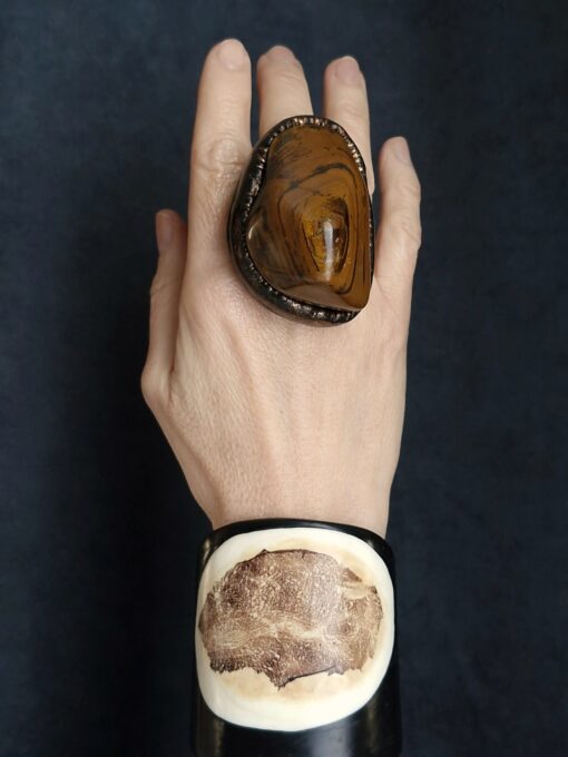 Tigers Eye Stone Ring - Size 8 - Image 4