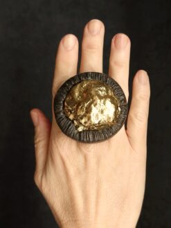 Alternative view of Gold Aura Quartz Ring - Size 7
