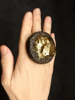 Gold Aura Quartz Ring - Size 7