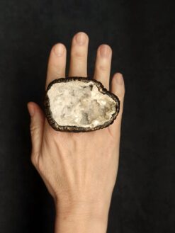 Alternative view of Quartz Geode Stone Ring - Size 9.5