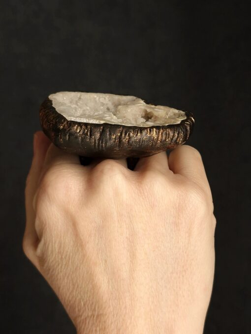 Quartz Geode Stone Ring - Size 9.5 - Image 4
