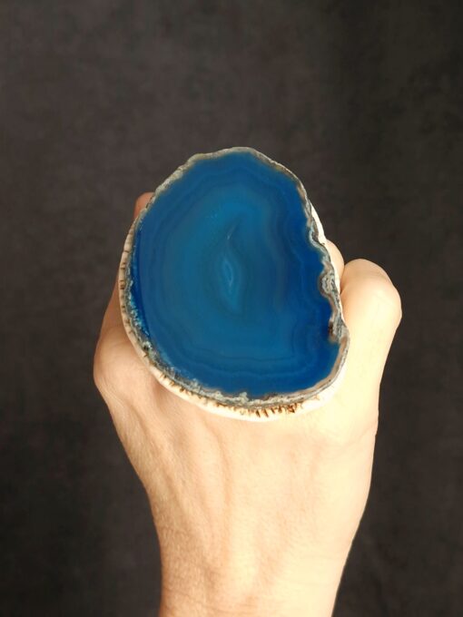 Blue Sliced Agate Ring - Size 8.5 - Image 4