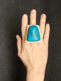 Alternative view of Turquoise Blue Howlite Ring - Size 7.5