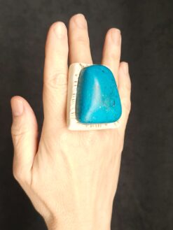 Turquoise Blue Howlite Ring - Size 7.5