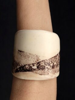 Vegan Ivory & Brown Flat Cuff - Size M - L