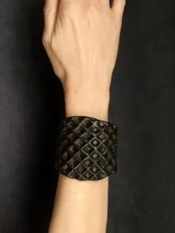 Alternative view of Black with Gold Sheen Baroque Cuff - Size S - M
