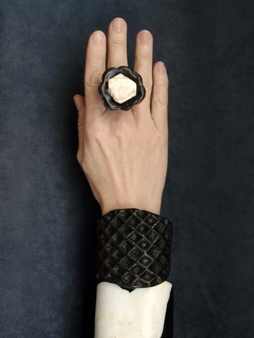 Black with Gold Sheen Baroque Cuff - Size S - M - Image 3