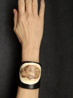 Alternative view of Vegan Ivory & Black Flat Cuff - Size M