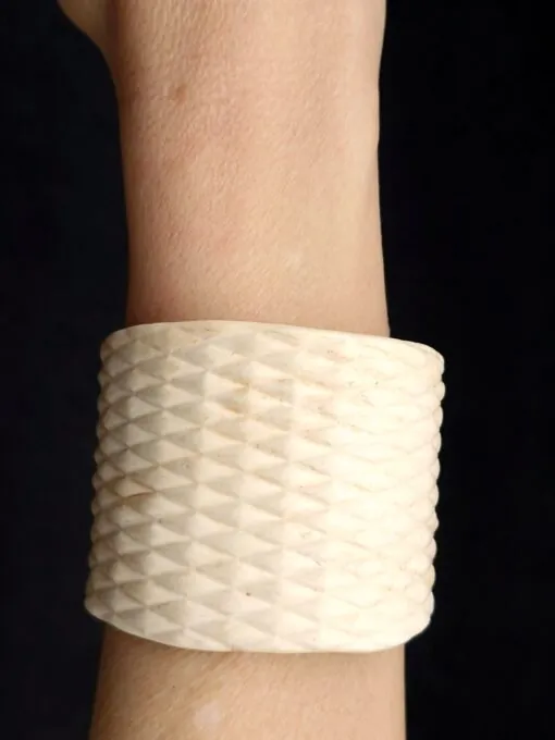Vegan Ivory Baroque Cuff - Size M
