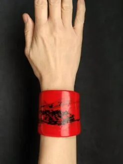 Alternative view of Red & Black Flat Cuff - Size M