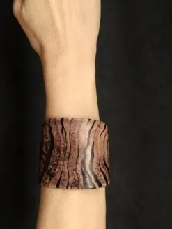 Vegan Ivory & Black Flat Cuff - Size M