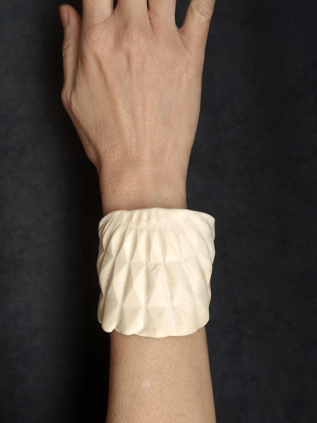 Vegan Ivory Baroque Cuff - Size M - L