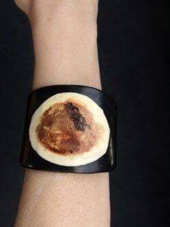Vegan Ivory & Black Flat Cuff - Size M