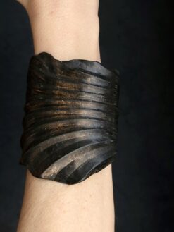 Black with Gold Sheen Baroque Cuff - Size M - L