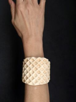 Alternative view of Vegan Ivory Baroque Cuff - Size S - M