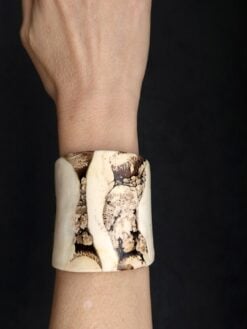 Vegan Ivory & Brown Flat Cuff - Size M - L