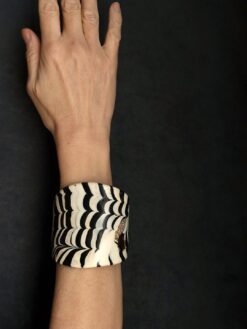 Alternative view of Vegan Ivory & Black Flat Cuff - Size M