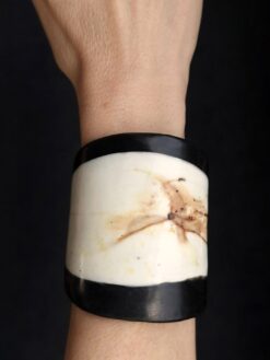 Vegan Ivory & Black Flat Cuff - Size S