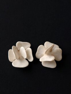 Alternative view of Vegan Ivory Flower Earrings