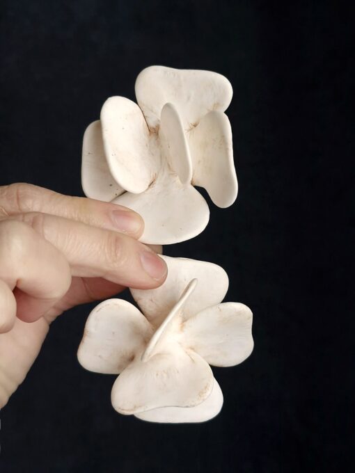 Vegan Ivory Flower Earrings - Image 3