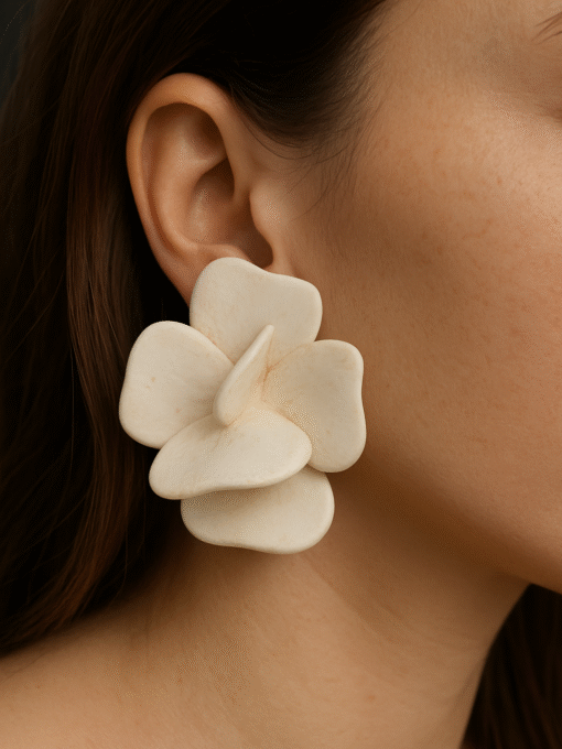 Vegan Ivory Flower Earrings