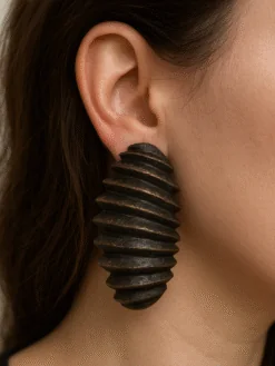 Black with Gold Sheen Earrings