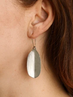 White Bronze Plated Alloy Earrings