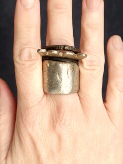 Alternative view of White Bronze Plated Alloy Rings (Set of 4) - Size 9.5