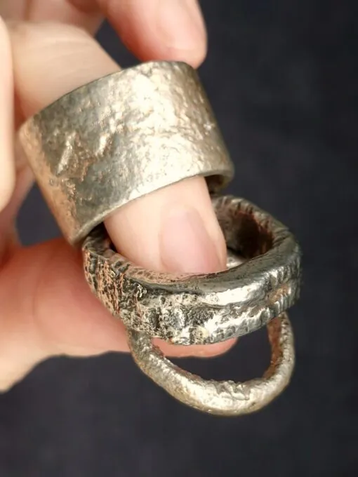 White Bronze Plated Alloy Rings (Set of 3) - Size 11 - Image 2