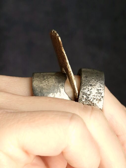 White Bronze Plated Alloy Rings (Set of 3) - Size 9