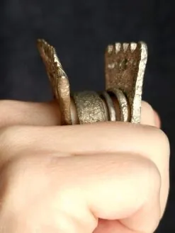 White Bronze Plated Alloy Rings (Set of 5) - Size 8.5