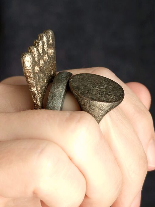 White Bronze Plated Alloy Rings (Set of 3) - Size 8 - Image 2