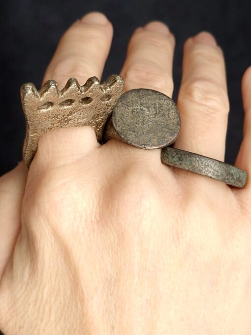 White Bronze Plated Alloy Rings (Set of 3) - Size 8 - Image 4
