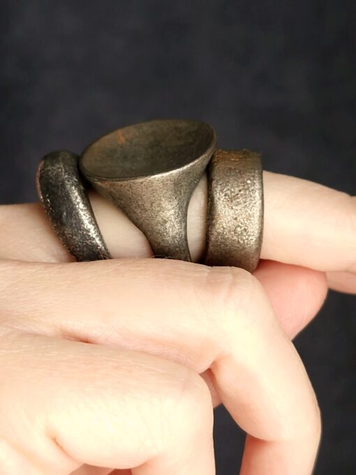 White Bronze Plated Alloy Rings (Set of 3) - Size 7 - Image 3
