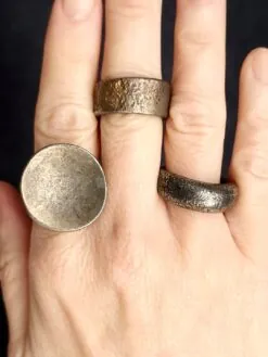 Alternative view of White Bronze Plated Alloy Rings (Set of 3) - Size 7