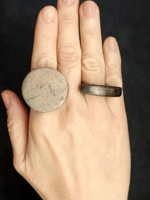 White Bronze Plated Alloy Rings (Set of 2) - Size 6 - Image 2