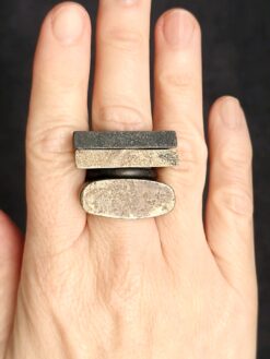 White Bronze Plated Alloy Rings (Set of 4) - Size 6.5