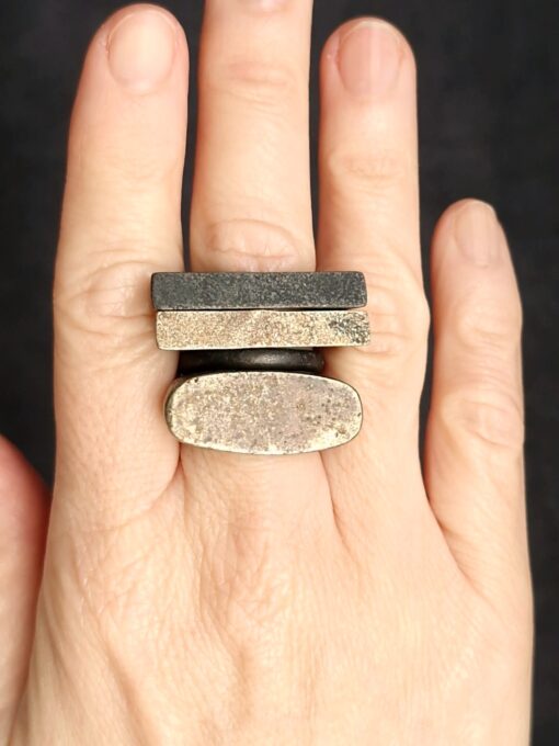 White Bronze Plated Alloy Rings (Set of 4) - Size 6.5