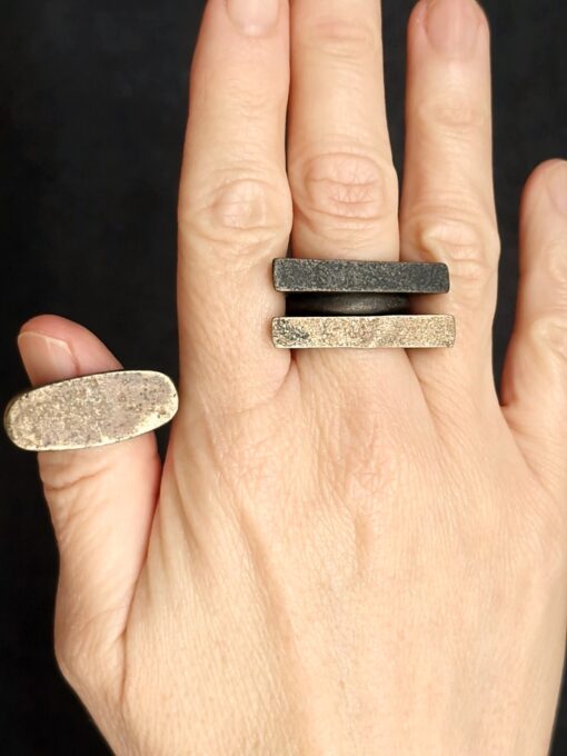 White Bronze Plated Alloy Rings (Set of 4) - Size 6.5 - Image 3