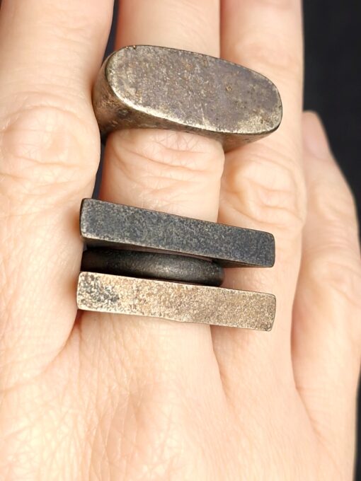 White Bronze Plated Alloy Rings (Set of 4) - Size 6.5 - Image 4