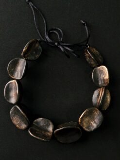 Black with Gold Sheen Pod Necklace (Adjustable Length)