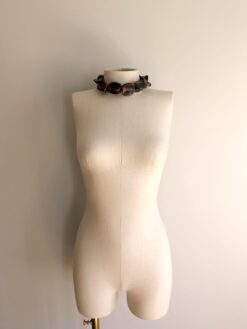 Alternative view of Black with Gold Sheen Pod Necklace (Adjustable Length)