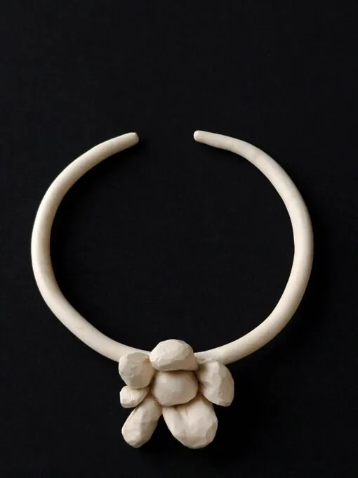 Vegan Ivory Collar Necklace - Adjustable Size - Image 2