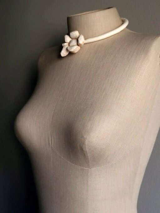 Vegan Ivory Collar Necklace - Adjustable Size - Image 3